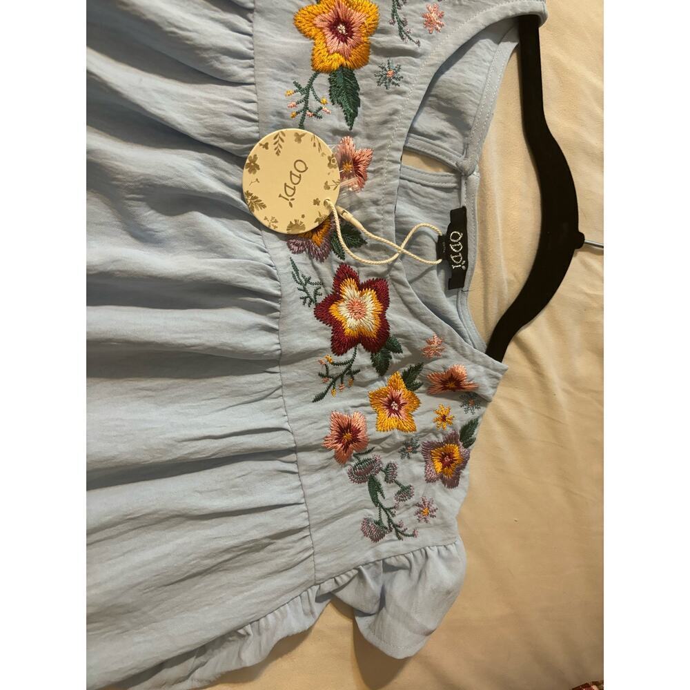 Oddi Oversized Embroidered Dress size Small - Light Blue - Picture 6 of 10